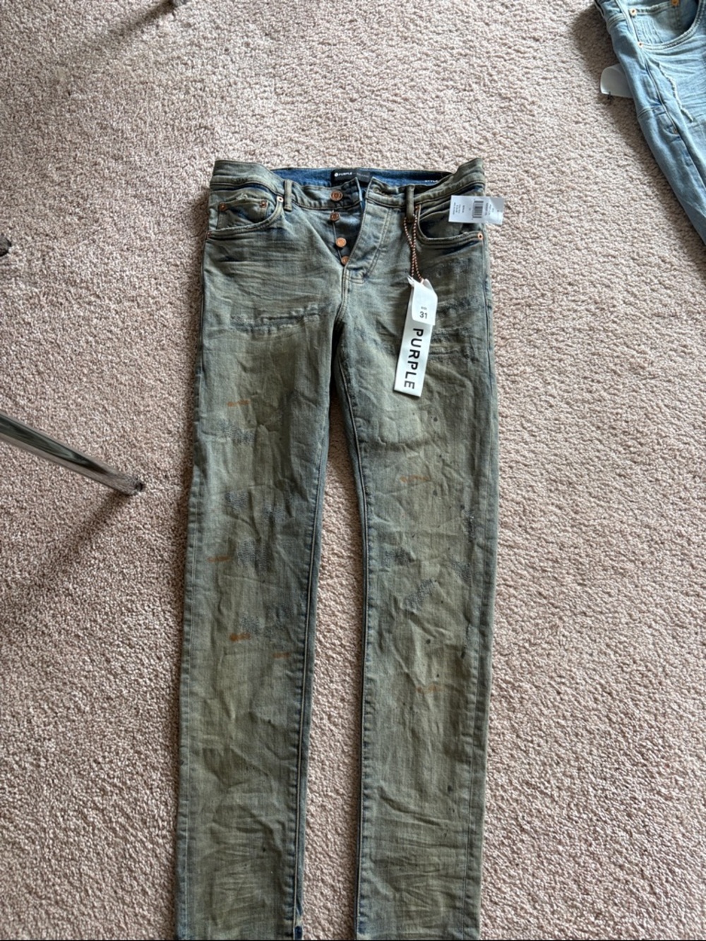 Purple Brand Olive Green Skinny Jeans - Men
